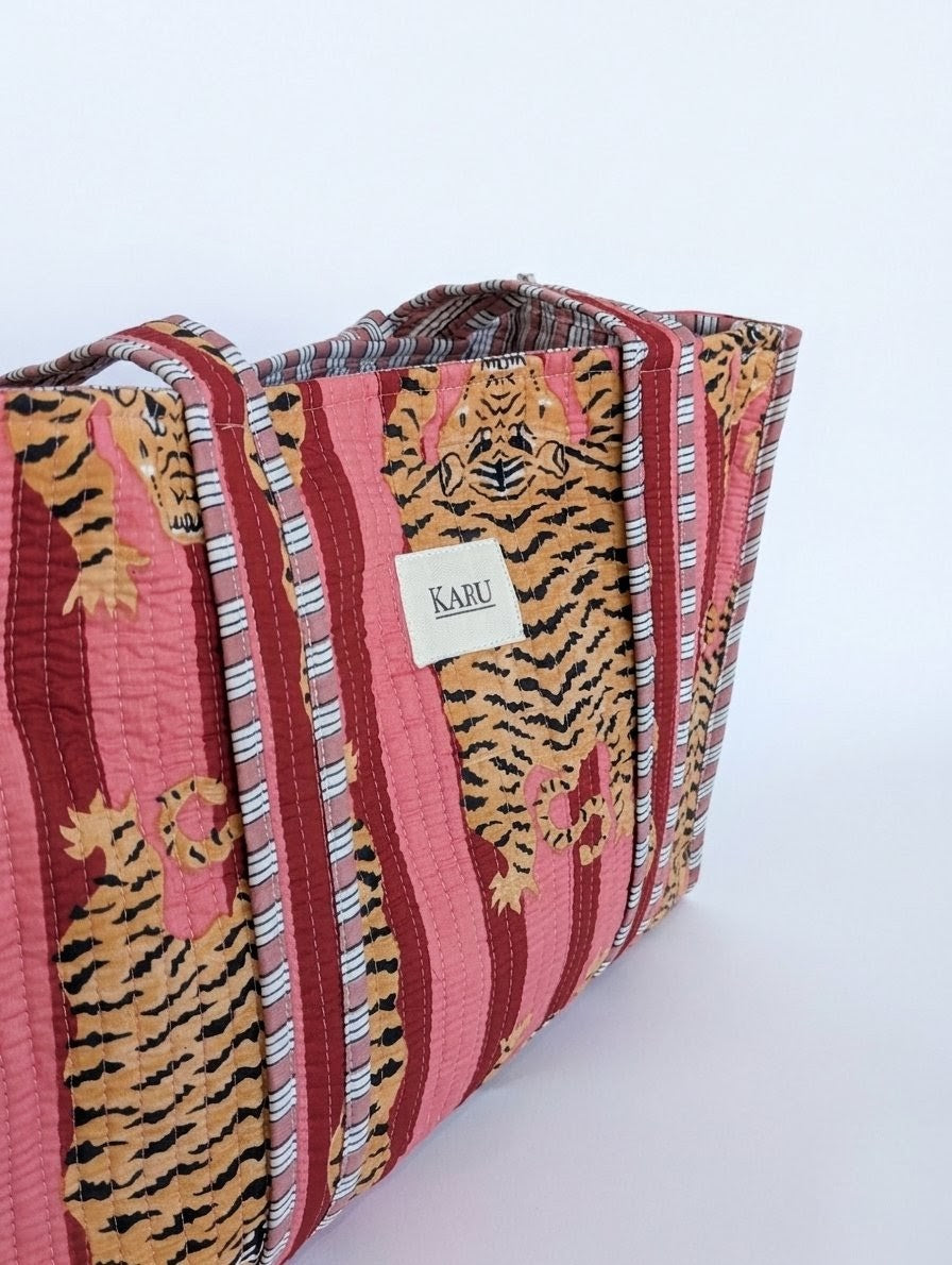 Fat Tiger | Large Quilted Tote