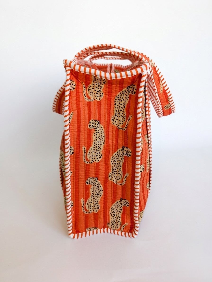 Sunset Leopard | Midi Quilted Tote