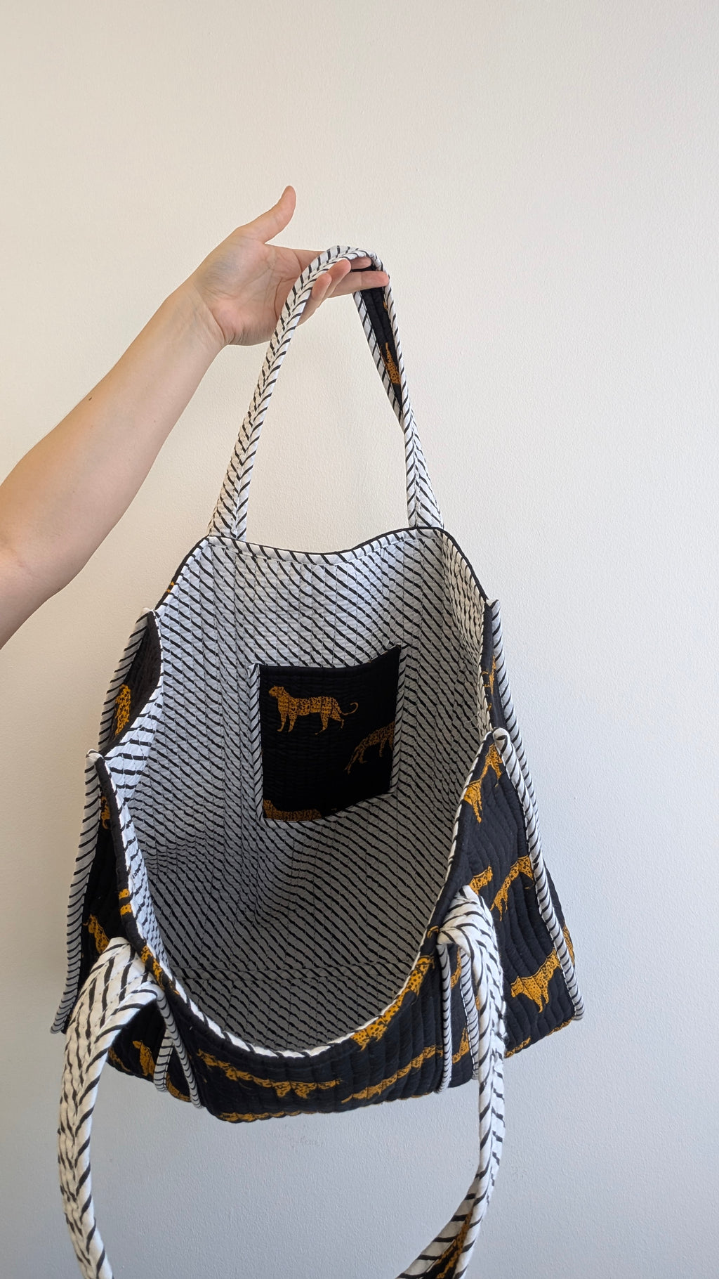 [SAMPLE] Navy Cheetah Large Tote