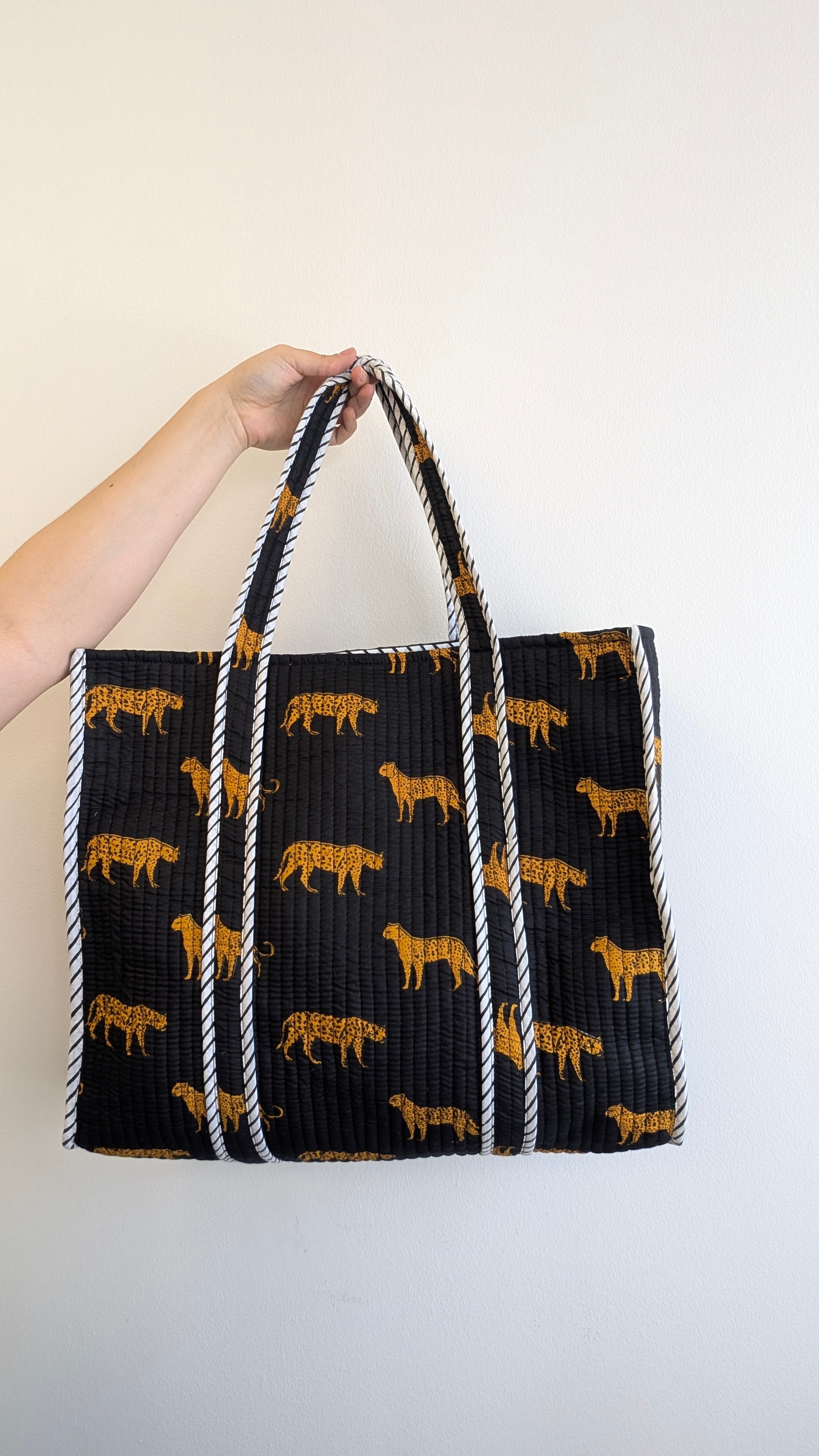 [SAMPLE] Navy Cheetah Large Tote