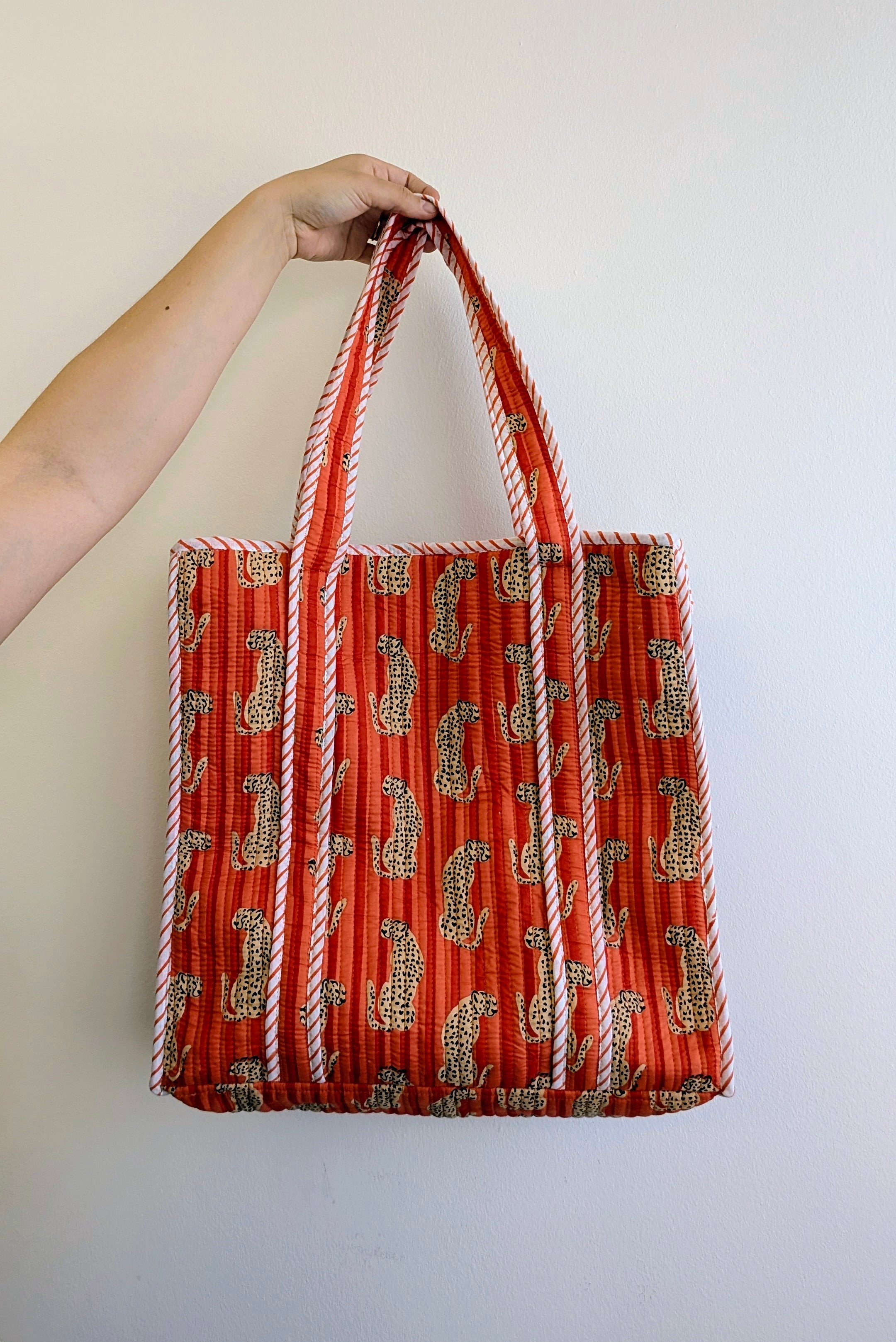 [SAMPLE] Sunset Leopard Midi Tote